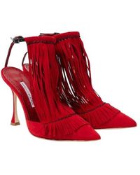 Manolo Blahnik - Solid Color Suede Pumps - Lyst
