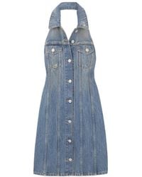 Givenchy - Halterneck Denim Dress - Lyst