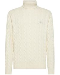 Sun 68 - Cable-Knit Turtleneck Knitted Sweater - Lyst