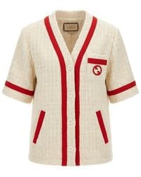 Gucci - Interlocking G Embroidered Two-Toned Tweed Jacket - Lyst