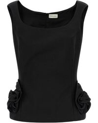 Magda Butrym - Floral-Appliqué Sleeveless Top - Lyst