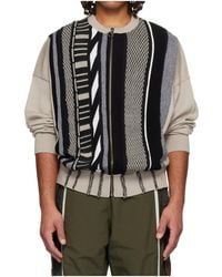 Martine Rose - Striped Zip-Up Cardigan - Lyst