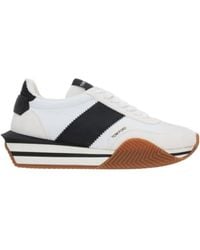 Tom Ford - James Panelled Leather Low-top Trainers - Lyst