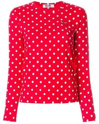COMME DES GARÇONS PLAY - Comme Des Garçons Play Polka Dot Long-Sleeved T-Shirt - Lyst