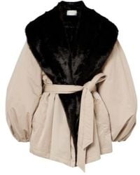 Magda Butrym - Shearling-Trimmed Wrap Coat - Lyst