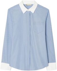 Tory Burch - Long Sleeve Striped Shirt - Lyst