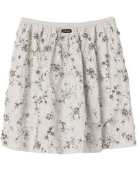 Miu Miu - Embroidered Duchesse Skirt - Lyst