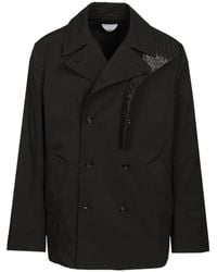 Bottega Veneta - Woven-Detail Double-Breasted Coat - Lyst