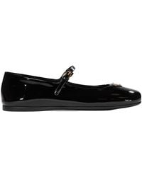 Prada - Triangle-Logo Round-Toe Ballerina Shoes - Lyst
