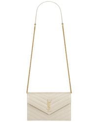 Saint Laurent - Cassandre Envelope Chain Wallet - Lyst