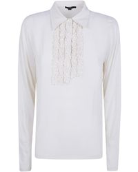Seventy - Ruffled Polo Neck Sweater - Lyst