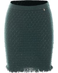 Liu Jo - Sequined Fringed Knitted Skirt - Lyst
