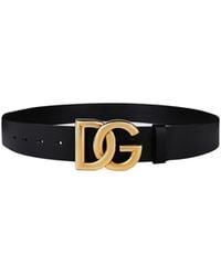 Dolce & Gabbana - Interlock Logo Buckle Belt - Lyst