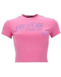 Versace - Jeans Couture Graphic Cropped T-Shirt - Lyst