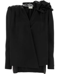 Magda Butrym - Classic Shirred Flower Blouse - Lyst