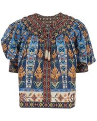 FARM Rio - Dress Embroidered Tapestry With Short Sleeves And Embroidery - Lyst