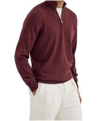 Brunello Cucinelli - Funnel-Neck Knitted Polo Shirt - Lyst