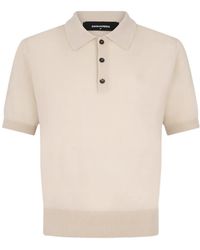 DSquared² - Short Sleeve Knit Polo Shirt - Lyst