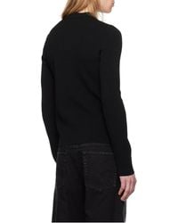 DIESEL - Logo Plaque Ribbed-Knit Top - Lyst