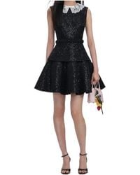 Self-Portrait - Sequin Boucle Mini Dress - Lyst
