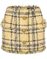 Balmain - Glitter Tweed Mini Skirt - Lyst