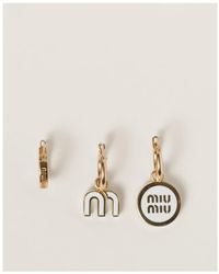Miu Miu - Set Of Three Clasp Fastened Hoop Earrings - Lyst