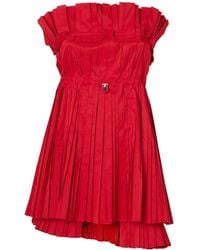 Fendi - Asymmetric Double Layer Hem Short Bustier Dress - Lyst