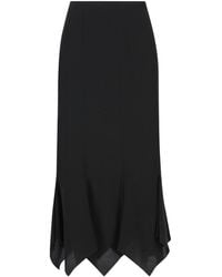 Valentino - Pleat Detailed Asymmetric-Hem Skirt - Lyst