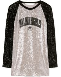 Palm Angels - College Palm Sequin Embellished Mini Dress - Lyst