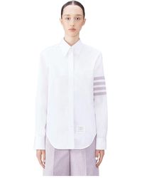 Thom Browne - 4-Bar Stripe Detailed Poplin Shirt - Lyst