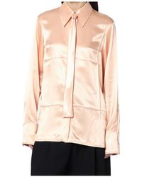 Jil Sander - Satin Tie-Neck Shirt - Lyst