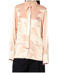 Jil Sander - Satin Tie-Neck Shirt - Lyst