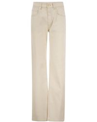 Brunello Cucinelli - High-Waist Straight-Leg Jeans - Lyst
