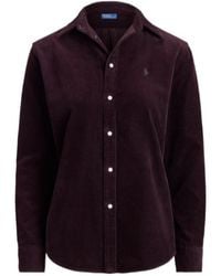 Polo Ralph Lauren - Logo Embroidered Curved Hem Shirt - Lyst