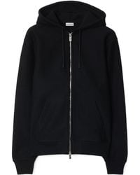 Burberry - Logo Printed Zip-Up Drawstring Hoodie - Lyst