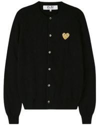COMME DES GARÇONS PLAY - Comme Des Garçons Play Logo Patch Knitted Cardigan - Lyst
