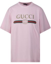 Gucci - Cotton Jersey And Silk T-Shirt With Print - Lyst