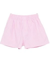 Balenciaga - Pinstriped Elastic Waist Shorts - Lyst