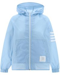 Thom Browne - 4-Bar Stripe Detailed Hooded Jacket - Lyst