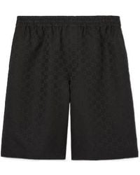 Gucci - Gg Canvas Linen Blend Shorts - Lyst