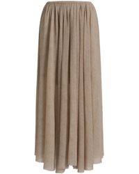 Alberta Ferretti - Pleated Midi Skirt - Lyst