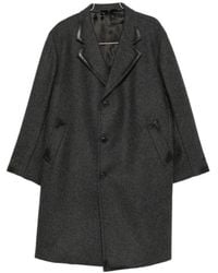 Prada - Leather-Trimmed Single-Breasted Coat - Lyst