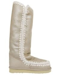 Mou - Eskimo 40 Metallic-Finish Contrast Stitched Boots - Lyst