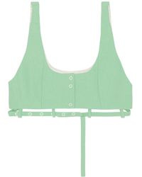 Ganni - Sleeveless Suiting Cropped Top - Lyst