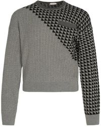 Versace - Cable Knit Sweater - Lyst