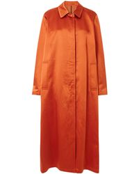 Dries Van Noten - Cotton Blend Satin Coat - Lyst