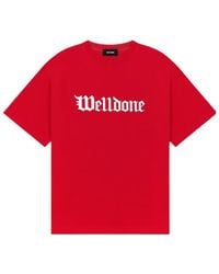 we11done - Gothic Logo Crew Neck T-Shirt - Lyst
