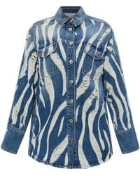 Blumarine - Distressed Cotton Shirt - Lyst