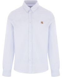 Maison Kitsuné - Maison Kitsuné Fox Head Embroidered Long-Sleeved Shirt - Lyst