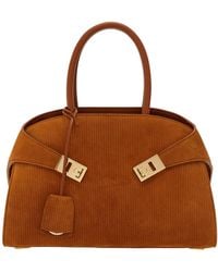 Ferragamo - Medium Hug Ripple-Corduroy Tote Bag - Lyst